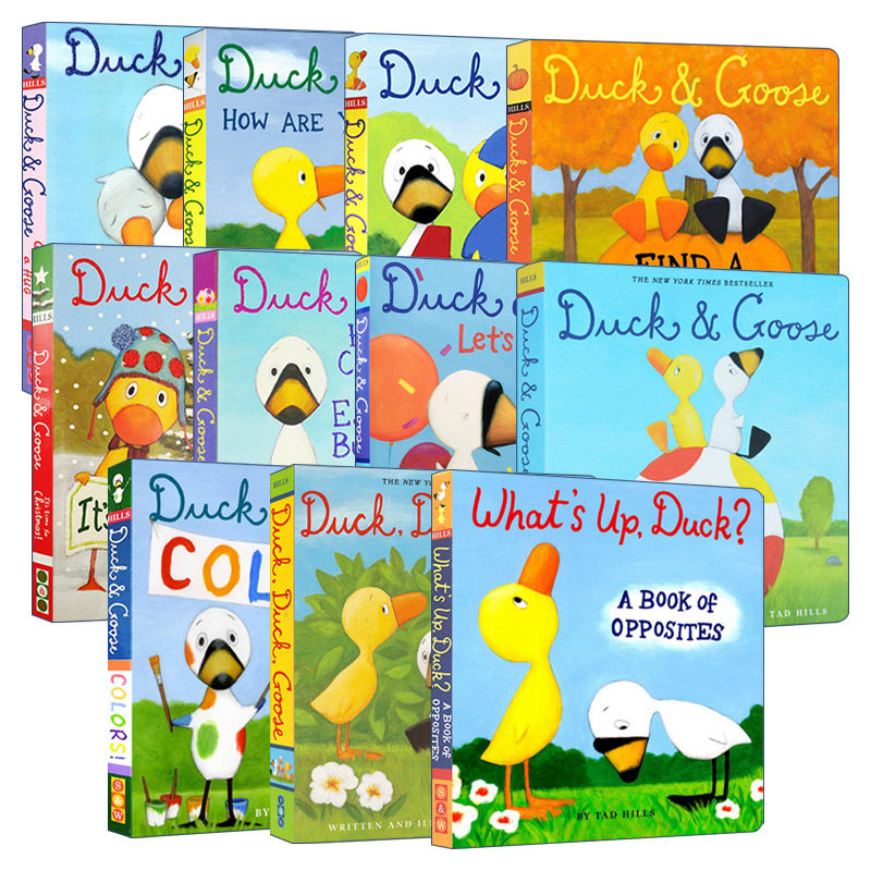 英文原版 Duck & Goose 小黄鸭与小白鹅系列11册 儿童启蒙学习纸板书 亲子教育共读绘本 Tad Hills 英文版 进口英语原版书籍