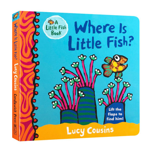英文原版 Where Is Little Fish? 小鱼在哪里 儿童绘本活动书 纸板书 小鼠波波系列作者Lucy Cousins 英文版 进口英语原版书籍
