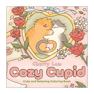 英文原版 Cozy Cupid 舒适的丘比特 可爱治愈插画 填色着色书 放松减压 英文版 进口英语原版书籍
