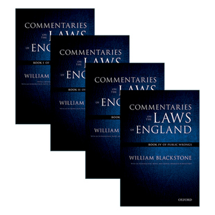 the England Oxford 布莱克斯通英国法释义 Commentaries Laws 牛津版 The Blackstone 英文原版 全四卷 Edition