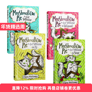 英文原版 Marshmallow Pie the Cat Superstar1-4 棉花糖派巨星猫系列漫画4册 漫画插图 桥梁读物 初章小说 英文版 进口英语书籍