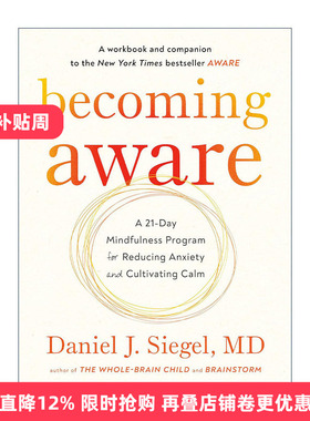 英文原版 Becoming Aware 变得有意识 21天减少焦虑和培养平静的正念计划 全脑教养法作者Daniel J. Siegel 英文版 进口英语书籍