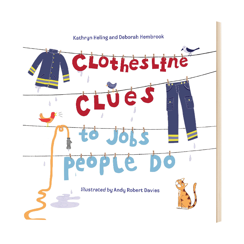 英文原版 Clothesline Clues to Jobs People Do 晾衣绳的线索 晾衣绳 工作 英文版