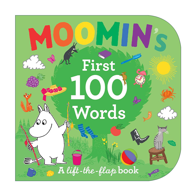 英文原版 Moomin's First 100 Words 和姆明学习100个单词 儿童英语词汇启蒙纸板翻翻书 英文版 进口英语原版书籍