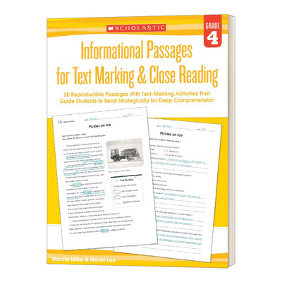 英文原版 Informational Passages for Text Marking & Close Reading Grade 4 学乐阅读标记提速训练4 英文版 进口英语原版书籍