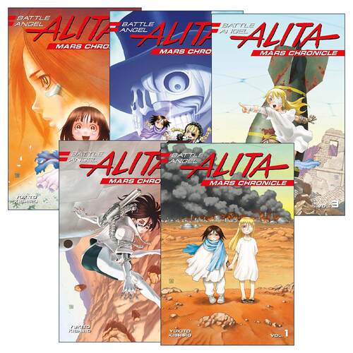英文原版 Battle Angel Alita Mars 阿丽塔 战斗天使 铳梦火星战记系列1-5册 日本同名动漫漫画 Yukito Kishiro木城幸人 英文版