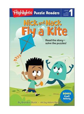 英文原版 Nick and Nack Fly a Kite Highlights Puzzle Readers Level 1 尼克与纳克系列 放风筝 故事与益智谜题 儿童分级读物