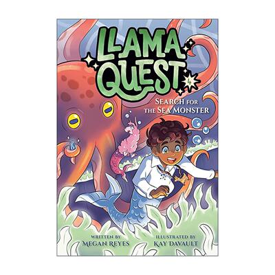 英文原版 Llama Quest #4 Search for the Sea Monster 羊驼拉玛的任务系列4 儿童奇幻冒险章节桥梁故事书 Megan Reyes 英文版