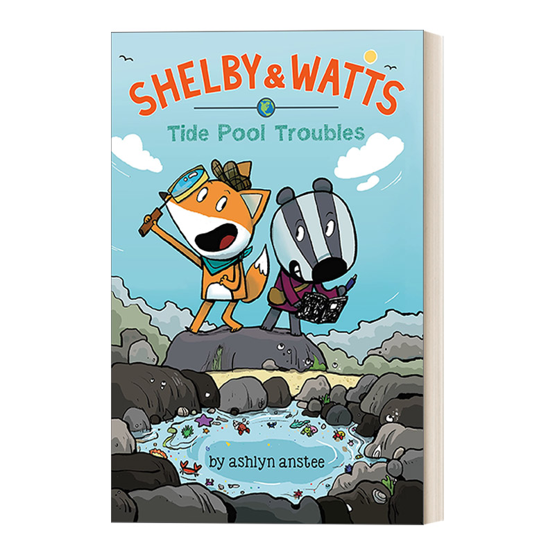 英文原版 Tide Pool Troubles Shelby and Watts 01 谢尔比和沃茨系列1：潮塘问题 儿童侦探悬疑全彩漫画小说 英文版 进口英语书籍