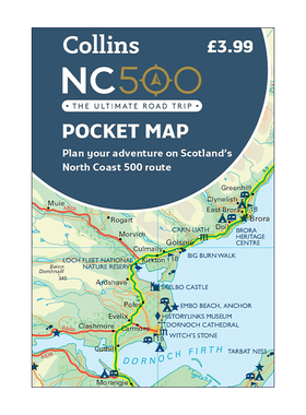 英文原版 NC500 Pocket Map 苏格兰公路NC500官方地图路线图 英文版 进口英语原版书籍
