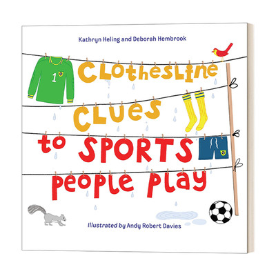 英文原版 Clothesline Clues to Sports People Play 谁在晾衣服 儿童绘本 时尚 运动 Kathryn Heling 英文版 进口英语原版书籍