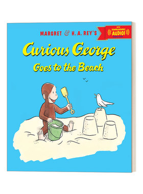 英文原版 Curious George Goes to the Beach with downloadable audio 好奇猴乔治去沙滩 音频可下载 英文版 进口英语原版书籍