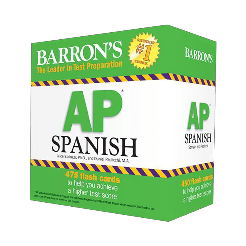 AP Spanish Flashcards 巴朗AP考试西班牙语词汇卡片 第二版进口原版英文书籍