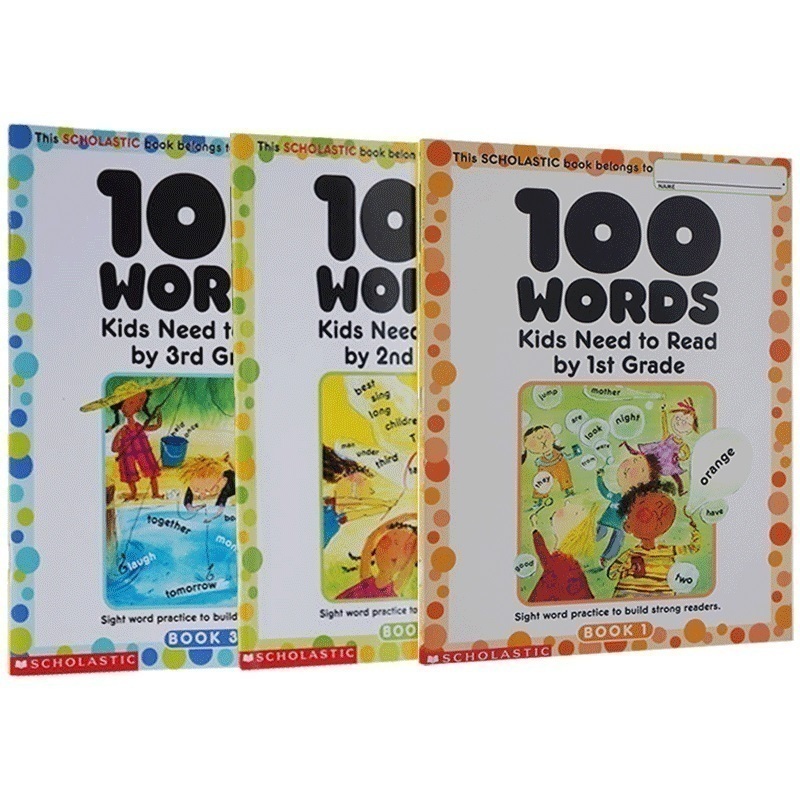 美国小学1-3年级必须掌握100个单词套装 Words Kids Need to Read 英文原版 100个词汇套装 sight word练习册