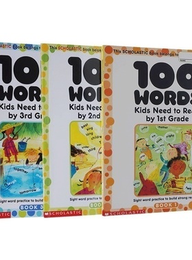 美国小学1-3年级必须掌握100个单词套装 Words Kids Need to Read 英文原版 100个词汇套装 sight word练习册