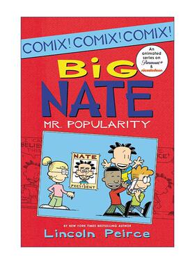 英文原版 Big Nate Mr.Popularity 大内特四格漫画4 英文版 进口英语原版书籍