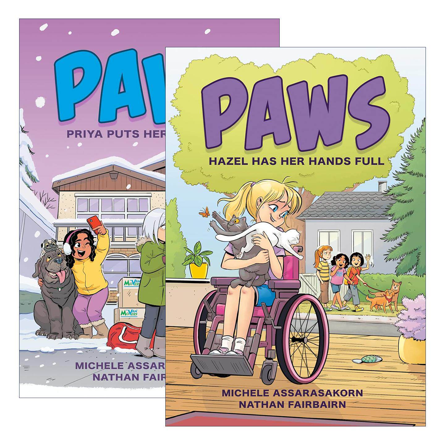 英文原版 PAWS 爪子系列2册 儿童漫画 Nathan Fairbairn 英文版 进口英语原版书籍