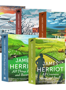 英文原版 万物生灵原著5本全集 All Creatures Great and Small 吉米哈利 James Herriot 万物既伟大又渺小 人与动物的故事 英文版