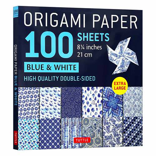 英文原版 Origami Paper 100 sheets Blue & White 8 1/4