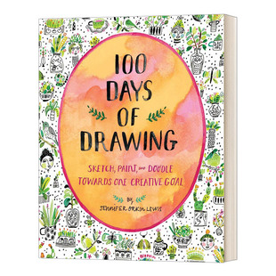 英文原版 100 Days Of Drawing Guided Sketchbook 进口艺术 100天手把手教你绘画 绘画技巧 英文版 进口英语原版书籍