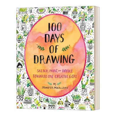 英文原版 100 Days Of Drawing Guided Sketchbook 进口艺术 100天手把手教你绘画 绘画技巧 英文版 进口英语原版书籍