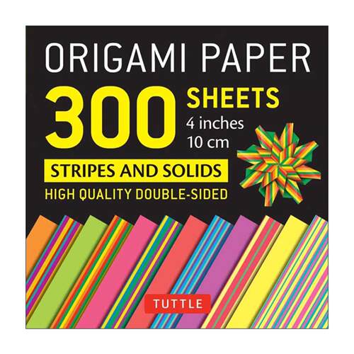 英文原版 Origami Paper 300 sheets Stripes and Solids 4
