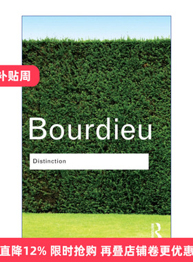 Distinction 区隔 品位判断力的社会批判 Routledge Classics系列进口原版英文书籍