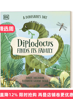 英文原版绘本 A Dinosaur's Day Diplodocus Finds Its Family 恐龙日记1 梁龙找到家人了 了解恐龙物种系列 知识类绘本图画书进口