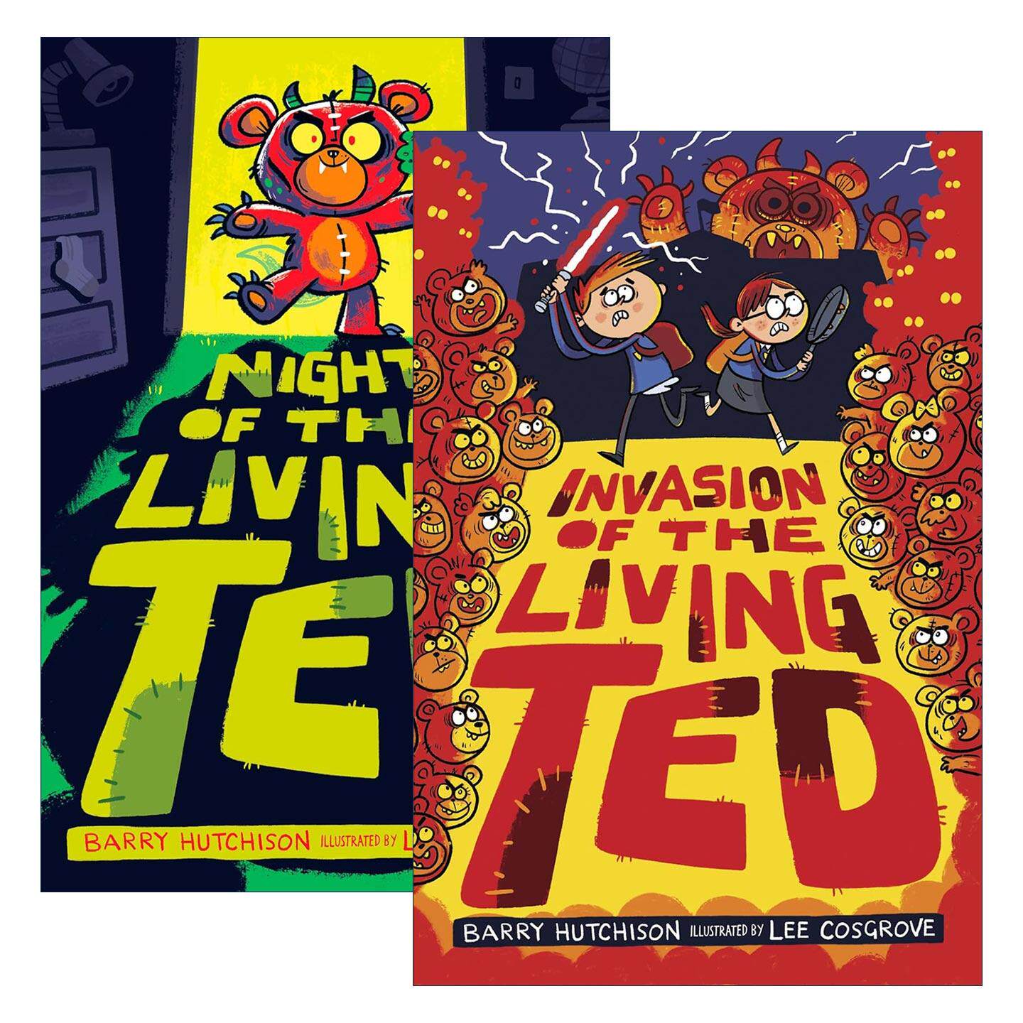 英文原版 Living Ted系列2册 入侵 夜晚 活着的泰迪熊系列 儿童搞笑冒险小说 Barry Hutchison 精装 英文版 进口英语原版书籍