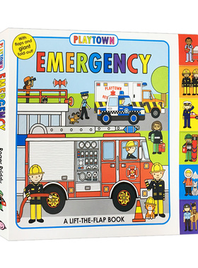 玩玩镇系列 紧急状况 Playtown Emergency 英文原版绘本 紧急救援科普百科 2-5岁儿童纸板翻翻书 进口英语书籍 Macmillan USA