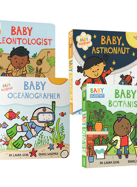 儿童科学家纸板书4册 Baby Scientist 英文原版 植物 海洋 宇宙太空 动物考古百科知识绘本 幼儿STEM启蒙科普图画书 英文版英语书