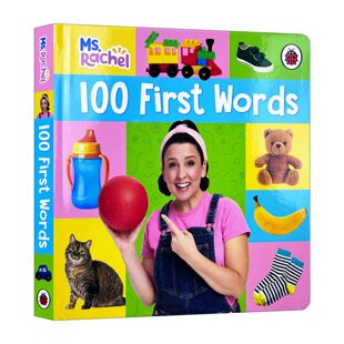 英文原版 Ms Rachel 100 First Words 婴幼儿日常100词 促进幼儿语言发展纸板书 知名育儿博主瑞秋女士 英文版 进口英语原版书籍
