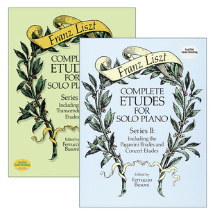 进口英语原版 Complete Etudes Piano Franz 弗朗茨·李斯特完整钢琴独奏练习曲2册 for 英文原版 书籍 Liszt 英文版 Solo