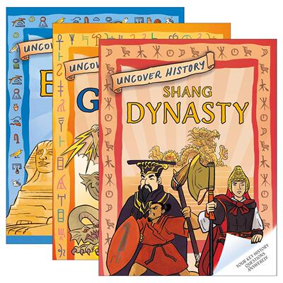 英文原版 Uncover History 揭秘历史系列3册 商朝 古埃及 古希腊 儿童人文科普百科 英文版 进口英语原版书籍