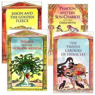 英文原版 Ancient Myths 古希腊罗马神话传说故事4册 伊阿宋和金羊毛/十二试炼/珀尔修斯和蛇发女妖美杜莎/法厄同与太阳车 英文版