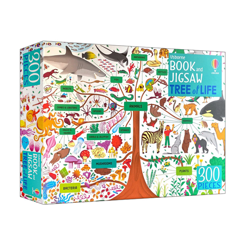 英文原版 Usborne Book and Jigsaw The Tree of Life尤斯伯恩儿童益智游戏生命之树 300片拼图+绘本英文版进口英语原版书籍