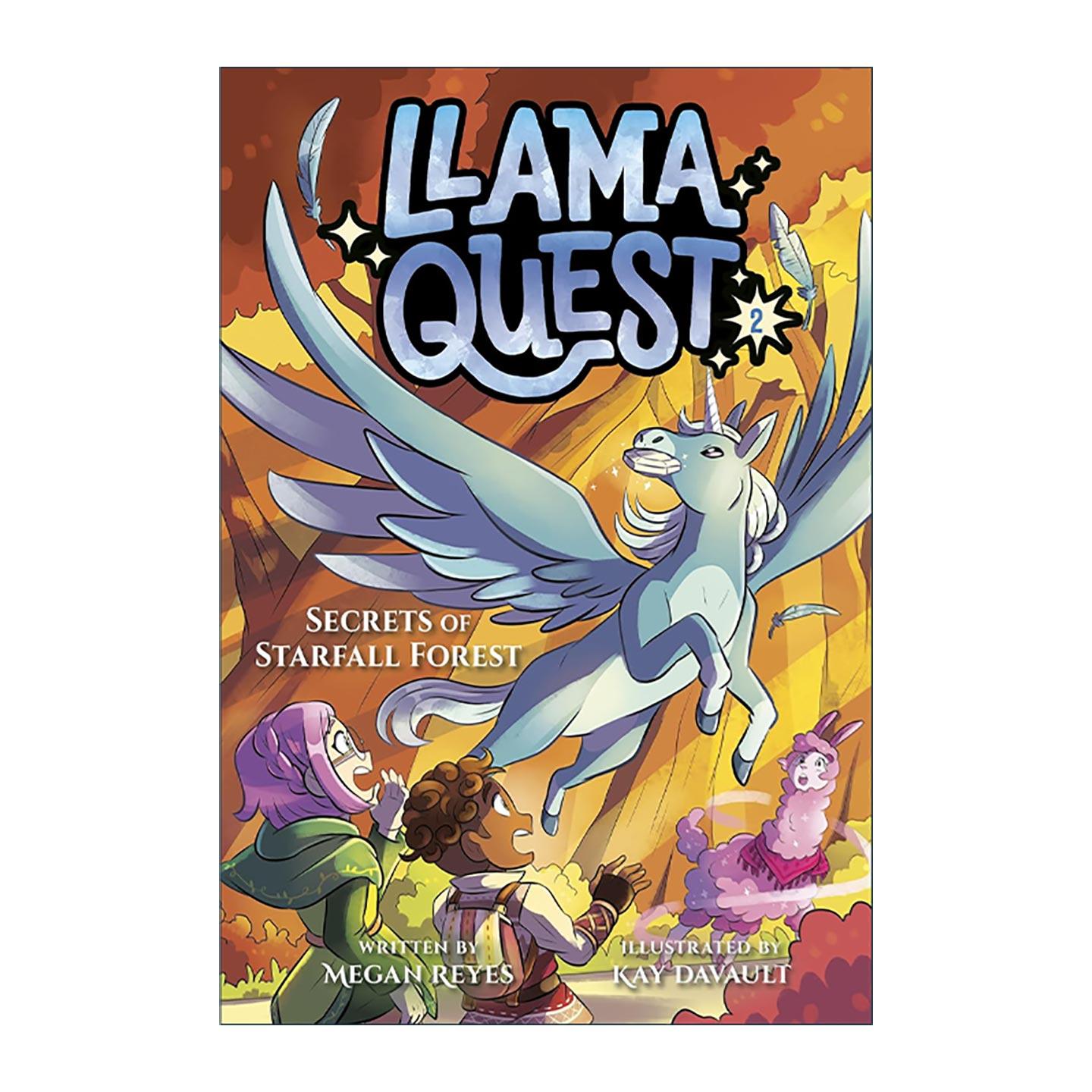 英文原版 Llama Quest #2 Secrets of Starfall Forest 羊驼拉玛的任务系列2 儿童奇幻冒险章节桥梁故事书 Megan Reyes 英文版
