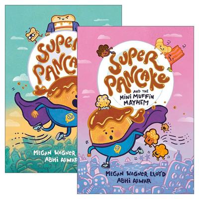 英文原版 Super Pancake 超级煎饼2册 儿童漫画图像小说 章节桥梁故事书 英文版 进口英语原版书籍