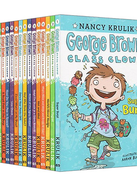 英文原版 George Brown  Class Clown 乔治布朗系列17册 校园搞笑王 儿童章节书桥梁书 插画Aaron Blecha  进口英语原版书籍