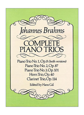 英文原版 Complete Piano Trios 约翰内斯·勃拉姆斯钢琴三重奏全谱 Johannes Brahms 英文版 进口英语原版书籍