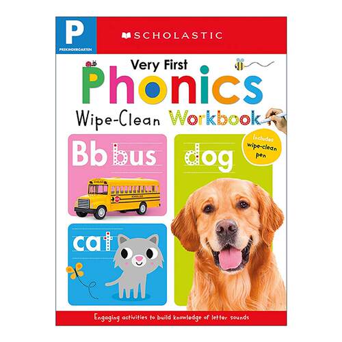 英文原版 Wipe Clean Workbooks Pre-K 学乐早教 自然拼读练习册 擦擦书 英文版 进口英语原版书籍