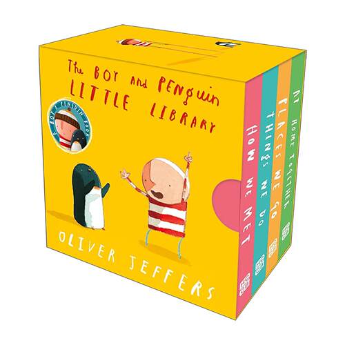 英文原版 The Boy and Penguin Little Library男孩与企鹅小图书馆 Oliver Jeffers经典低幼绘本 手掌纸板书四册 进口英语原版书籍