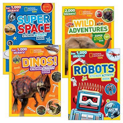 英文原版 National Geographic Kids Sticker Activity Book 国家地理贴纸书4册 英文版 进口英语原版书籍