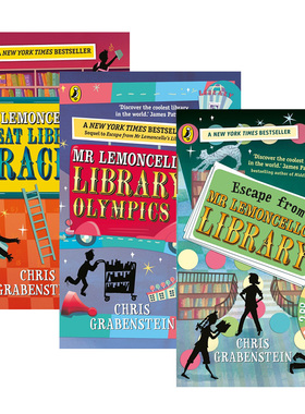 神奇图书馆系列1-3册 Escape from Mr Lemoncello's Library 英文原版书 原版书籍 国际大奖小说 青少年英语课外阅读