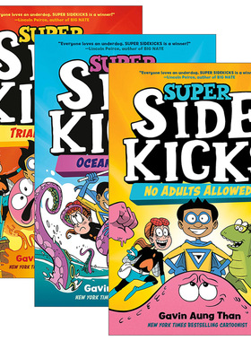 英文原版 Super Sidekicks Graphic Novel 超级跟屁虫3册 漫画小说 中小学生英语课外阅读读物奇幻故事桥梁书 英文版 进口英语书籍