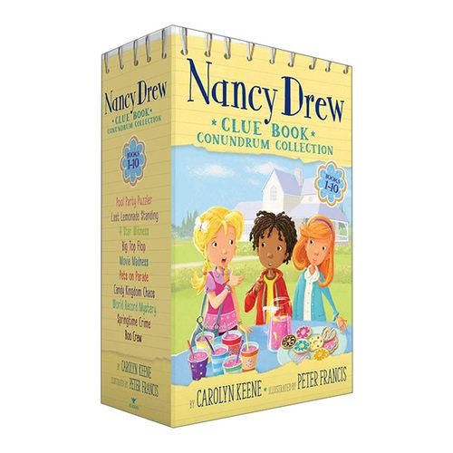 英文原版 Nancy Drew Clue Book Conundrum Collection 少女妙探南希德鲁 谜团线索收集书 1-10册 盒装 章节书 英文版 进口英语书