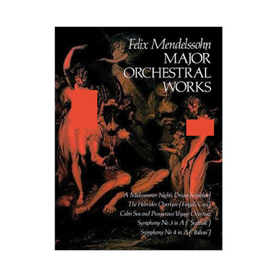 英文原版 Major Orchestral Works in Full Score 费利克斯·门德尔松主要管弦乐作品全谱 Felix Mendelssohn 英文版 进口英语书籍