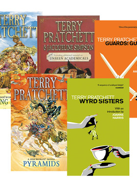 英文原版 Discworld Novel 碟形世界系列6-10 五册套装 畅销科幻小说 巫婆怪女 金字塔  进口英语原版书籍
