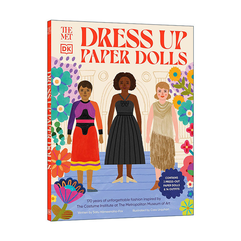 英文原版 The Met Dress Up Paper Dolls 大都会艺术博物馆换装纸娃娃 3个纸板玩偶模型+14套服装造型 精装 进口英语原版书籍