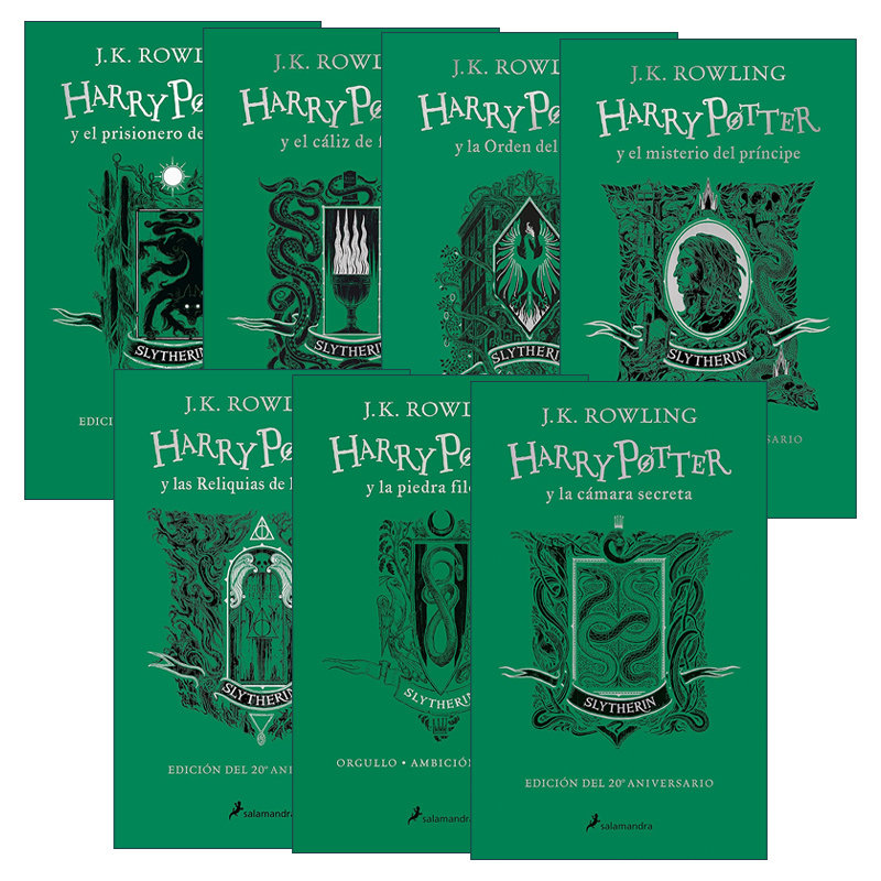 英文原版 Harry Potter 20 Aniv. Slytherin 哈利波特西班牙语版系列7册 20周年纪念精装收藏 斯莱特林版 J.K. Rowling罗琳 英文版